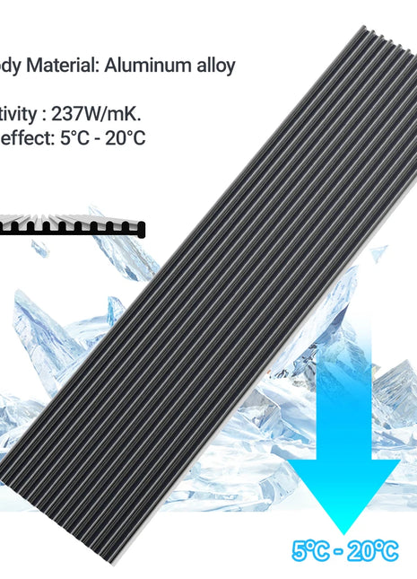 JEYI M.2 SSD Heatsink, Aluminum PS5 Radiator Solid State Drives Cooler Silicone Thermal Pad For NVME NGFF M2 2280 PCI-E SSD - Riparo82