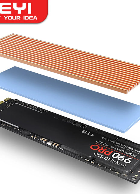 JEYI M.2 SSD Heatsink, Aluminum PS5 Radiator Solid State Drives Cooler Silicone Thermal Pad For NVME NGFF M2 2280 PCI-E SSD - Riparo82