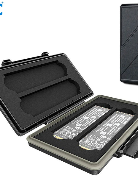 JJC 4-Slot Waterproof M2 2280 SSD Storage Case Holder for M.2 2280 Solid State Drive Anti-Static - Riparo82