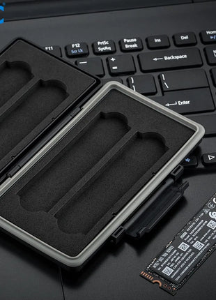 JJC 4-Slot Waterproof M2 2280 SSD Storage Case Holder for M.2 2280 Solid State Drive Anti-Static - Riparo82