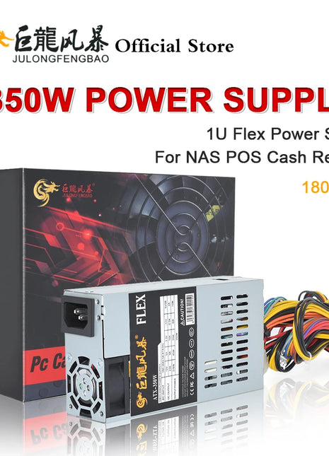 JULONGFENGBAO New ATX 350W PSU For NAS POS Cash Register Machine 180-264V 24Pin For Mini ITX Case Small 1U Flex PC Power Supply - Riparo82