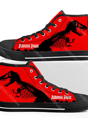 Jurassic Dinosaur World Park High Top Sneakers di alta qualità uomo donna adolescente tela Sneaker Casual coppia scarpe scarpe p - Riparo82