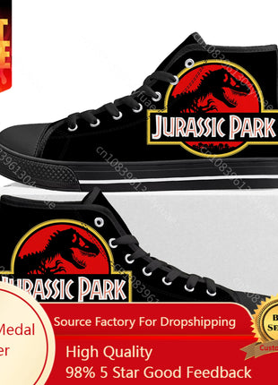 Jurassic Dinosaur World Park High Top Sneakers di alta qualità uomo donna adolescente tela Sneaker Casual coppia scarpe scarpe p - Riparo82