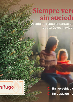 Albero di Natale stretto con rami Supporto in metallo facile da montare per interni verdi