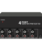 L-Latest Audio Splitter 1 in 4 Out RCA L/R Aux Stereo Audio Splitter 1X4 Audio Distributor for PC DVD Speaker Splitte, US Plug - Riparo82