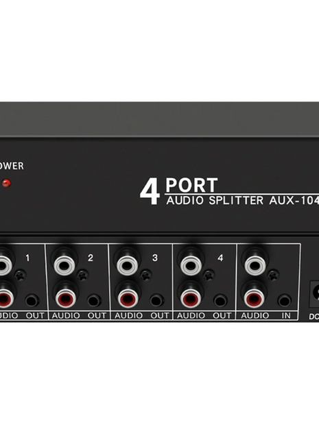 L-Latest Audio Splitter 1 in 4 Out RCA L/R Aux Stereo Audio Splitter 1X4 Audio Distributor for PC DVD Speaker Splitte, US Plug - Riparo82