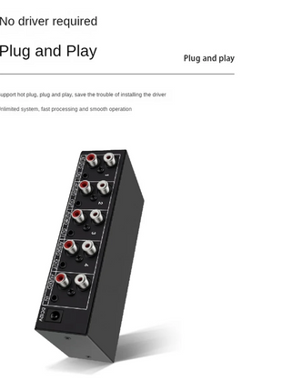 L-Latest Audio Splitter 1 in 4 Out RCA L/R Aux Stereo Audio Splitter 1X4 Audio Distributor for PC DVD Speaker Splitte, US Plug - Riparo82