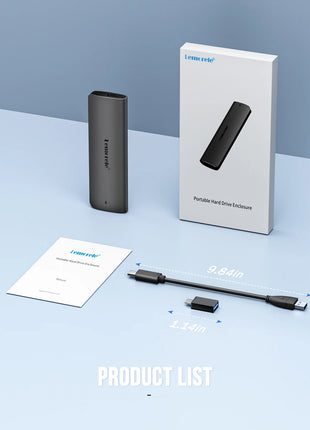 Lemorele SSD Enclosure M.2 NVMe USB 3.1 10Gbps PCIe M.2 SSD Case Enclosure External for External Hard Drive M/B+M Key M.2 SSD - Riparo82