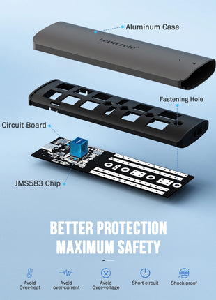 Lemorele SSD Enclosure M.2 NVMe USB 3.1 10Gbps PCIe M.2 SSD Case Enclosure External for External Hard Drive M/B+M Key M.2 SSD - Riparo82