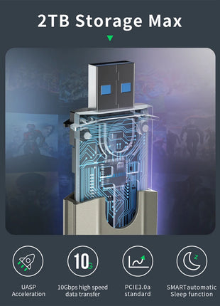 Lemorele SSD M2 Case M.2 NVMe SATA SSD Enclosure Adapter 10Gbps USB 3.1 Gen2 USB C External Enclosure Supports M and B&M Keys - Riparo82