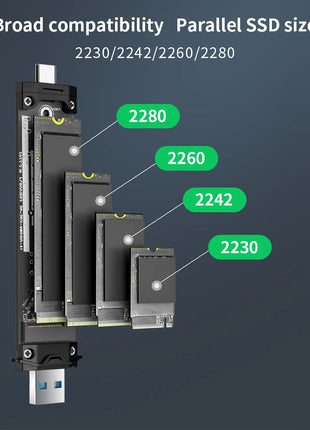 Lemorele SSD M2 Case M.2 NVMe SATA SSD Enclosure Adapter 10Gbps USB 3.1 Gen2 USB C External Enclosure Supports M and B&M Keys - Riparo82