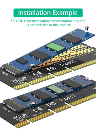 M.2 NVME Key M to PCI Express X4/X8/X16 Adapter Expansion Card Riser Converter with LED Supports 2230 2242 2260 2280 M2 NVME SSD - Riparo82