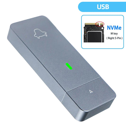 M.2 NVMe 2230 SSD Case Adapter JMS583 Portable SSD Box M.2 M Key Solid State Drive Case USB3.2 Gen2 USB Type-C for M2 2230 SSD - Riparo82