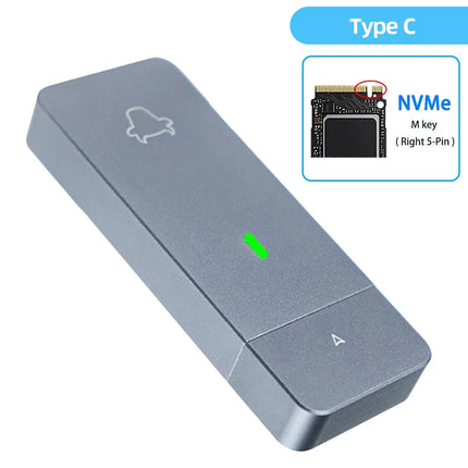 M.2 NVMe 2230 SSD Case Adapter JMS583 Portable SSD Box M.2 M Key Solid State Drive Case USB3.2 Gen2 USB Type-C for M2 2230 SSD - Riparo82