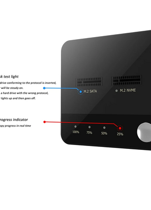 M.2 SATA Duplicator M.2 SATA to Nvme SSD Enclosure External Hard Disk Docking Station with Clone for M2 HDD SSD Reader XY - Riparo82