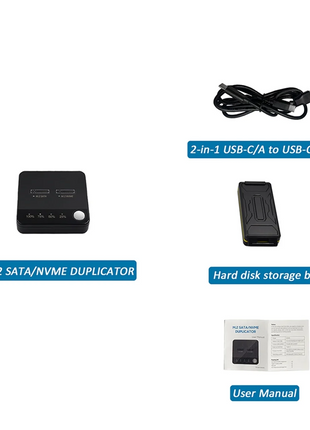 M.2 SATA Duplicator M.2 SATA to Nvme SSD Enclosure External Hard Disk Docking Station with Clone for M2 HDD SSD Reader XY - Riparo82