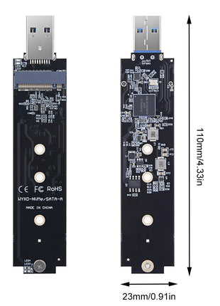 M.2 SSD SATA/NVMe To USB 3.1 Adapter B+M Key/M Key M2 To USB 3.1 SSD Riser Card Board External Enclosure Hard Disk Box Adapter - Riparo82