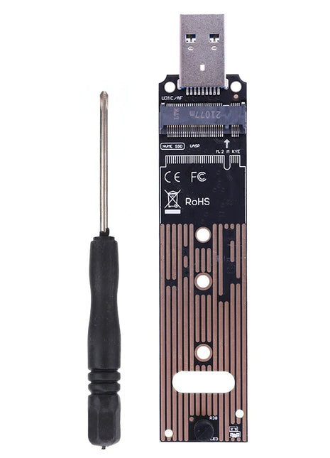 M.2 SSD SATA/NVMe To USB 3.1 Adapter B+M Key/M Key M2 To USB 3.1 SSD Riser Card Board External Enclosure Hard Disk Box Adapter - Riparo82