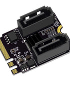 M.2 to SATA Adapter WiFi M.2 Key A+E to 2 Port SATA3.0 Expansion Card Riser SATA3 6Gb M2 2230 PCIE3.0 Bandwidth for SATA SSD HDD - Riparo82