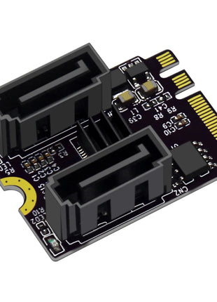 M.2 to SATA Adapter WiFi M.2 Key A+E to 2 Port SATA3.0 Expansion Card Riser SATA3 6Gb M2 2230 PCIE3.0 Bandwidth for SATA SSD HDD - Riparo82
