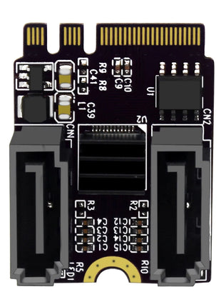 M.2 to SATA Adapter WiFi M.2 Key A+E to 2 Port SATA3.0 Expansion Card Riser SATA3 6Gb M2 2230 PCIE3.0 Bandwidth for SATA SSD HDD - Riparo82