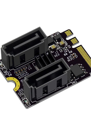 M2(A+E Key) to Dual Port SATA3.0 Expansion Card PCle 3.0 KEY A+E WIFI M.2 to SATA for NGFF 2230 SSD Adapter Card for PC Computer - Riparo82
