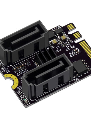 M2(A+E Key) to Dual Port SATA3.0 Expansion Card PCle 3.0 KEY A+E WIFI M.2 to SATA for NGFF 2230 SSD Adapter Card for PC Computer - Riparo82