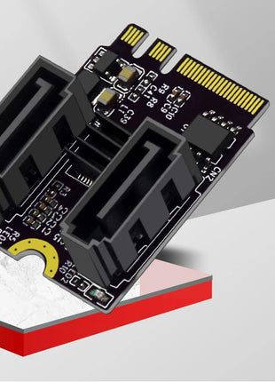 M2(A+E Key) to Dual Port SATA3.0 Expansion Card PCle 3.0 KEY A+E WIFI M.2 to SATA for NGFF 2230 SSD Adapter Card for PC Computer - Riparo82