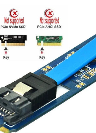 M2 SATA Adapter Convert Card B-M KEY M.2 NGFF SATA SSD to 7Pin Adapter Board Card Support 2242 2260 2280 Main Board for Computer - Riparo82