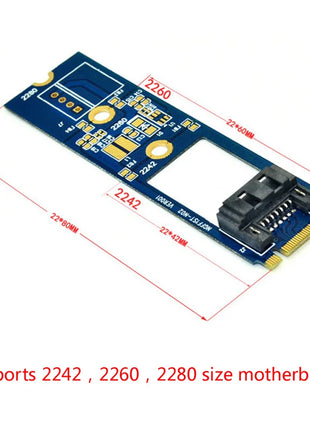 M2 SATA Adapter Convert Card B-M KEY M.2 NGFF SATA SSD to 7Pin Adapter Board Card Support 2242 2260 2280 Main Board for Computer - Riparo82