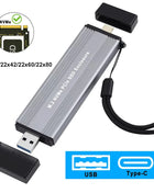 M2 SSD Case Dual Protocols M.2 NVME NGFF SATA Enclosure USB 3.2 Type C SSD Adapter 10Gbps To NVMe SATA External Hard Disk Box - Riparo82