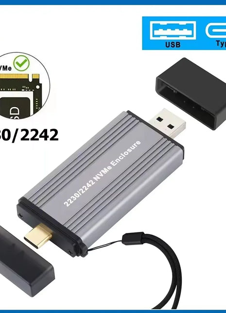 M2 SSD Case Dual Protocols M.2 NVME NGFF SATA Enclosure USB 3.2 Type C SSD Adapter 10Gbps To NVMe SATA External Hard Disk Box - Riparo82