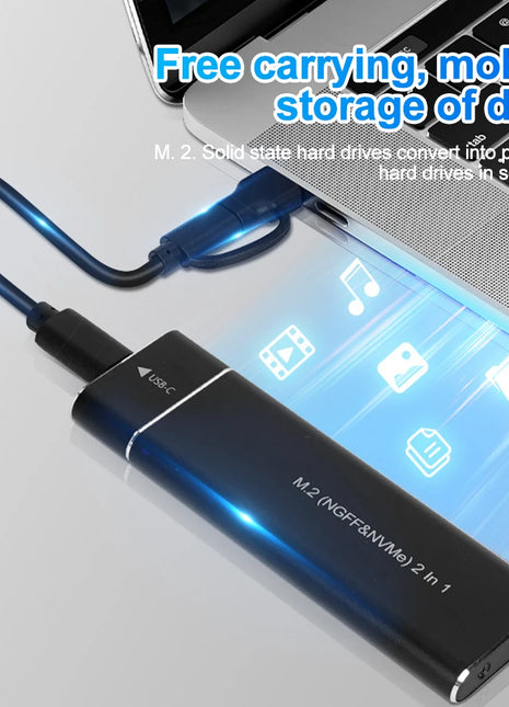 M2 SSD Case M.2 NVMe SATA SSD Enclosure Adapter 10Gbps USB 3.1 Type C Dual Protocol External Enclosure Supports M And B&M Keys - Riparo82