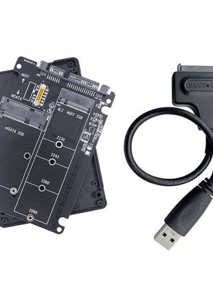 M2 SSD Case mSATA to USB Adapter mSATA Enclosure M.2 NGFF mSATA SSD To SATA 3.0 2.5 Adapter Riser Board M.2 Box Cable For Laptop - Riparo82