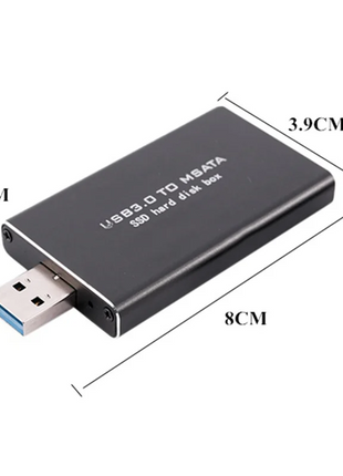MSATA to USB USB 3.0 to MSATA SSD Enclosure USB3.0 to MSATA Case Hard Disk Adapter M2 SSD External HDD Box HDD Case - Riparo82
