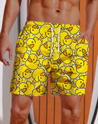 Men's Shorts Hawaiian Yellow Duck Mens Printing Short Summer New swim Trunks Elastic Waist 3D Print Breathable Short Streetwear - Riparo82