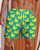 Men's Shorts Hawaiian Yellow Duck Mens Printing Short Summer New swim Trunks Elastic Waist 3D Print Breathable Short Streetwear - Riparo82