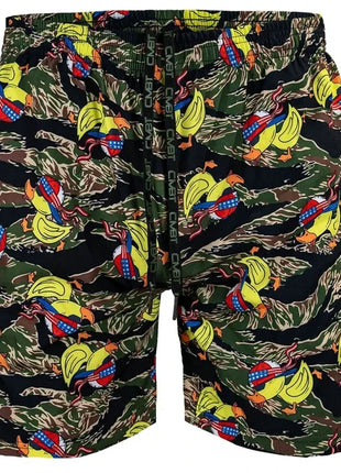 Men's Shorts Hawaiian Yellow Duck Mens Printing Short Summer New swim Trunks Elastic Waist 3D Print Breathable Short Streetwear - Riparo82