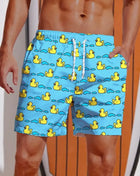 Men's Shorts Hawaiian Yellow Duck Mens Printing Short Summer New swim Trunks Elastic Waist 3D Print Breathable Short Streetwear - Riparo82