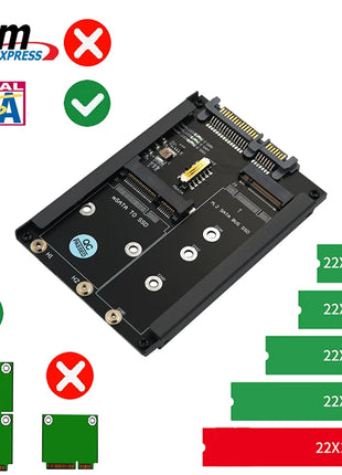 Metal Case mSATA SSD B+M Key M.2 NGFF SSD to 2.5" SATA 3.0 6Gbps Adapter Card with Enclosure Socket mSATA M2 to SATA Riser Board - Riparo82