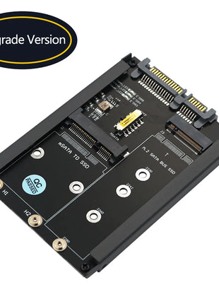 Metal Case mSATA SSD B+M Key M.2 NGFF SSD to 2.5" SATA 3.0 6Gbps Adapter Card with Enclosure Socket mSATA M2 to SATA Riser Board - Riparo82