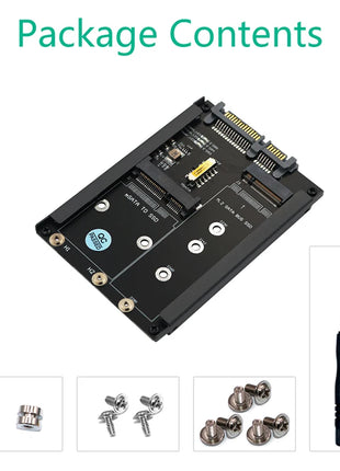 Metal Case mSATA SSD B+M Key M.2 NGFF SSD to 2.5" SATA 3.0 6Gbps Adapter Card with Enclosure Socket mSATA M2 to SATA Riser Board - Riparo82