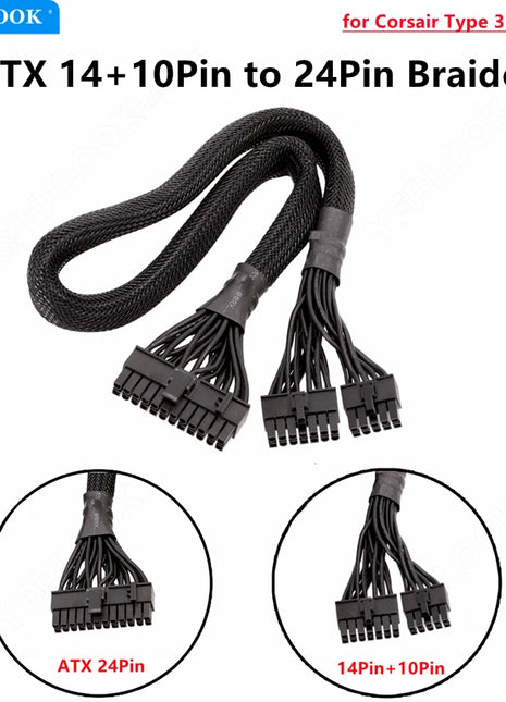 Modular Power Cable for Corsair HX1050 HX850 HX750 HX650 Type 3 PSU, GPU PCIe 6+2Pin, CPU 4+4Pin, SATA Molex IDE 4Pin, ATX 24Pin - Riparo82