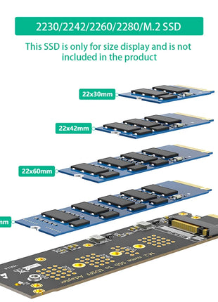 NEW M.2 NVME M Key to EDSFF E1.S Adapter PCIe 4.0/3.0 X4 Expansion Card for 1U Server Chassis Support 2230 2242 2260 2280 M2 SSD - Riparo82