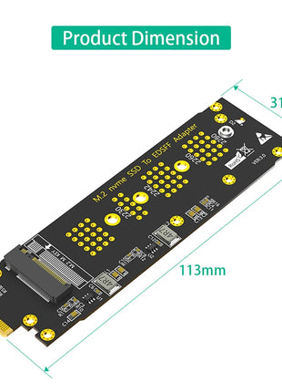 NEW M.2 NVME M Key to EDSFF E1.S Adapter PCIe 4.0/3.0 X4 Expansion Card for 1U Server Chassis Support 2230 2242 2260 2280 M2 SSD - Riparo82