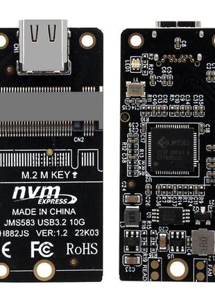 NVME USB Adapter NVME to USB 3.1 TYPE C 10Gbps Riser M2 PCIE NVME SSD to USB C Conveter JMS583 Chip M Key for 2230 M.2 NGFF SSD - Riparo82