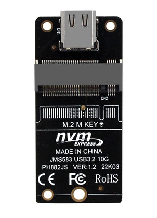 NVME USB Adapter NVME to USB 3.1 TYPE C 10Gbps Riser M2 PCIE NVME SSD to USB C Conveter JMS583 Chip M Key for 2230 M.2 NGFF SSD - Riparo82