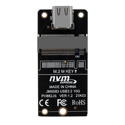 NVME USB Adapter NVME to USB 3.1 TYPE C 10Gbps Riser M2 PCIE NVME SSD to USB C Conveter JMS583 Chip M Key for 2230 M.2 NGFF SSD - Riparo82
