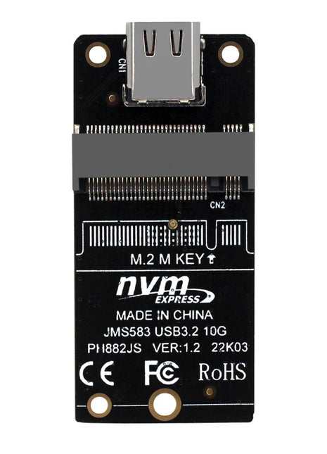 NVME USB Adapter NVME to USB 3.1 TYPE C 10Gbps Riser M2 PCIE NVME SSD to USB C Conveter JMS583 Chip M Key for 2230 M.2 NGFF SSD - Riparo82