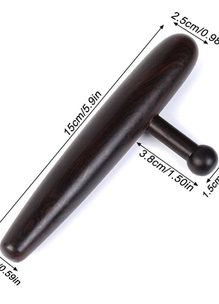 Natural wood finish close-up of acupressure tool